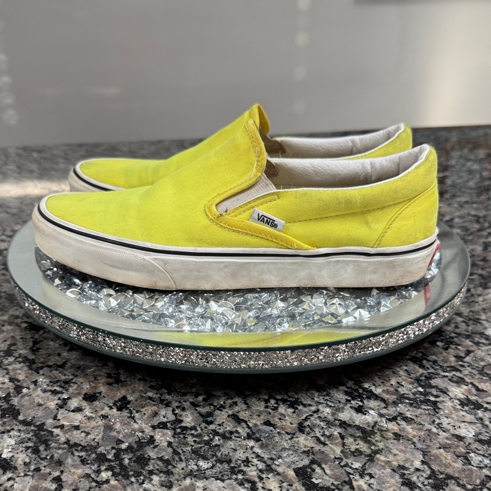 Vans Vibrant Yellow Canvas Slip-Ons M9 W10.5